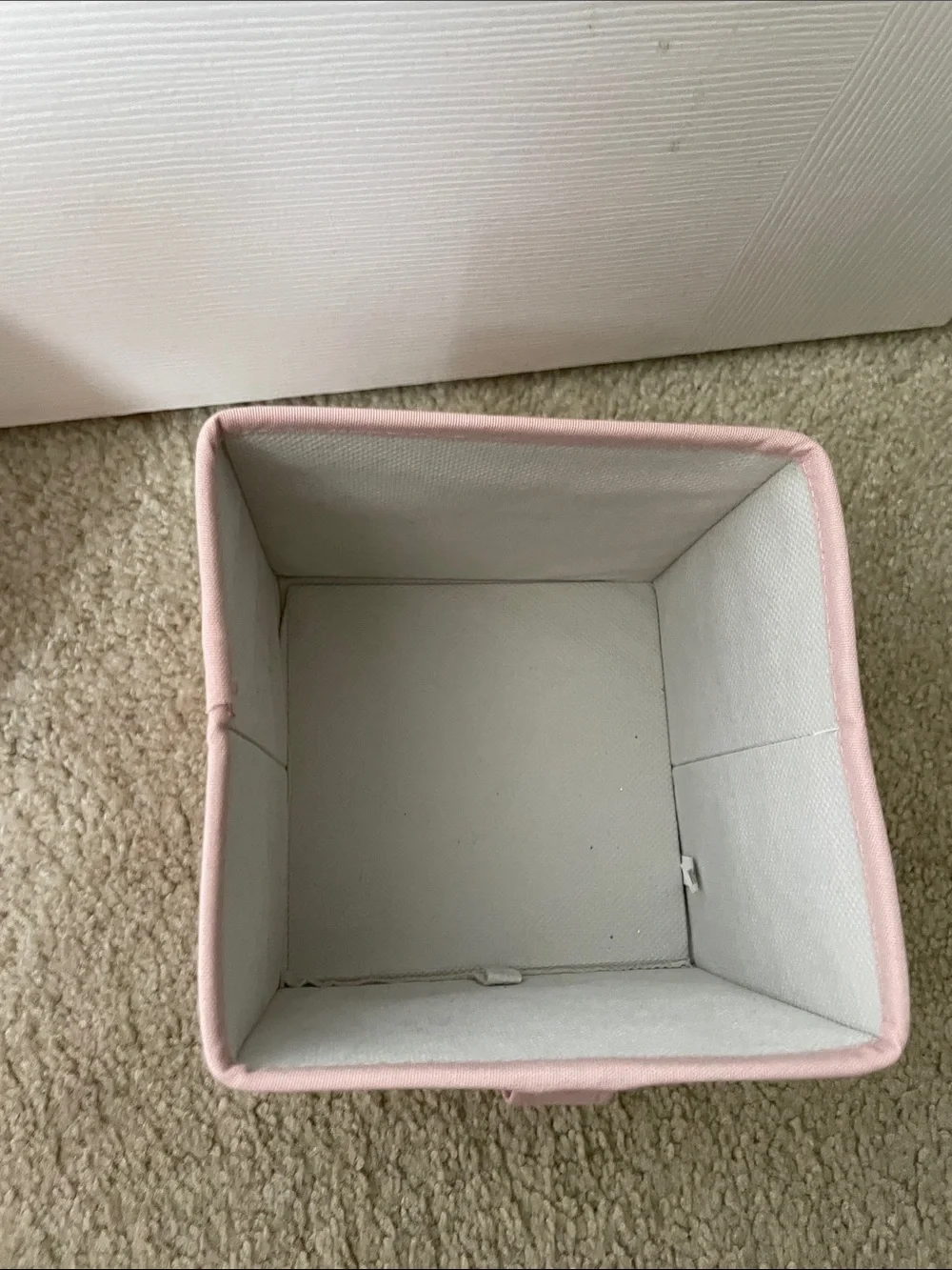 Pink Fabric Storage Cube Bin - Collapsible Organizer
